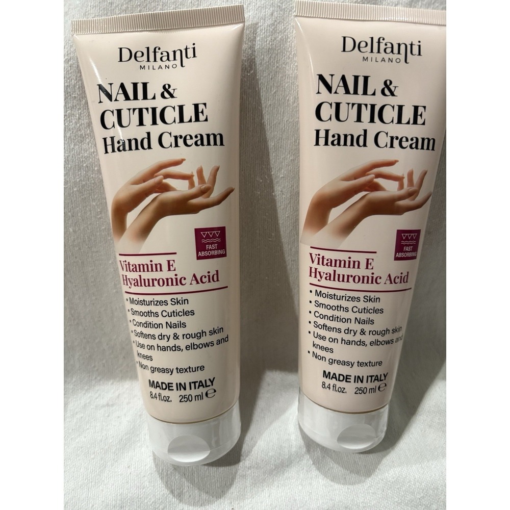 NEW Delfanti Milano Nail & Cuticle Hand Cream 8.4 Fl Oz each Sealed Lot Of 2